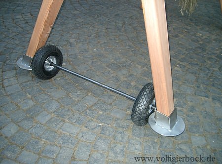Einfacher Transport durch Standfe, Achse & Rollen (Zubehr)